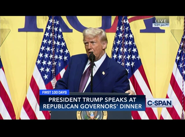 Pres. Trump Speaks at Republican Governors Dinner : CSPAN : February 20, 2025 7:32pm-8:14pm EST